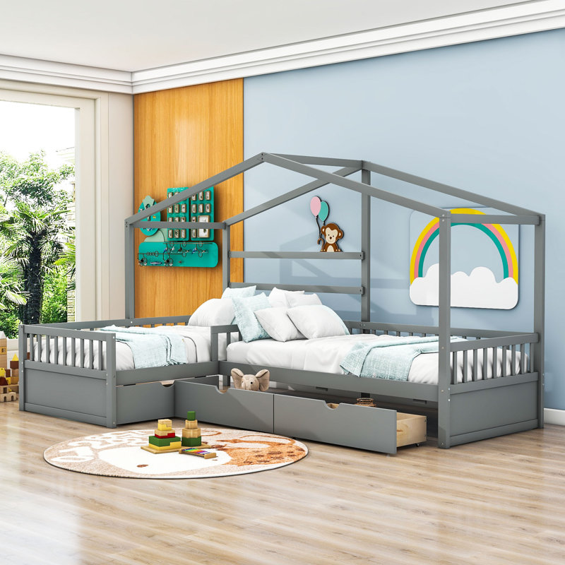 Cassulis Platform Storage Bed, Grey