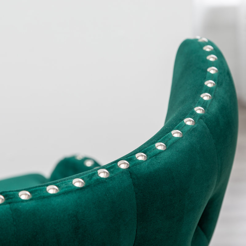 Bilski Upholstered Wingback Chair, Green