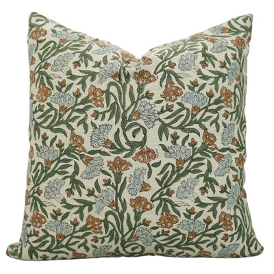 Fabdivine Decorative Throw Floral Pillow Cover Soft, Durable Accent Cushion for Sofa or Living Room Thorny Stem- 14x14 Inch