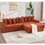 Canapé modulaire en L 110,75 po, canapé modulaire en velours côtelé, avec repose-pieds mobile, porte-gobelets, 8 coussins décoratifs, poche latérale, déplier dans un lit-575755507