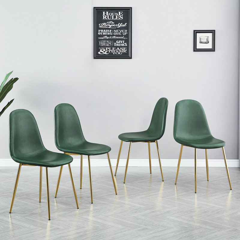 Chaise d'appoint en velours Adryel, Vert olive, Doré