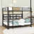 Queen Over Queen Metal Bunk Bed With LED Lighting And Storage Shelves