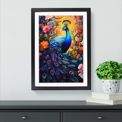 Peacock Neo-Plasticism - Framed Print