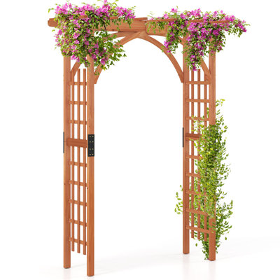 160cm W x 60cm D Solid Wood Arbour in Brown