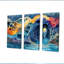 Ensemble de décorations murales bleu et orange-107182145-107182151