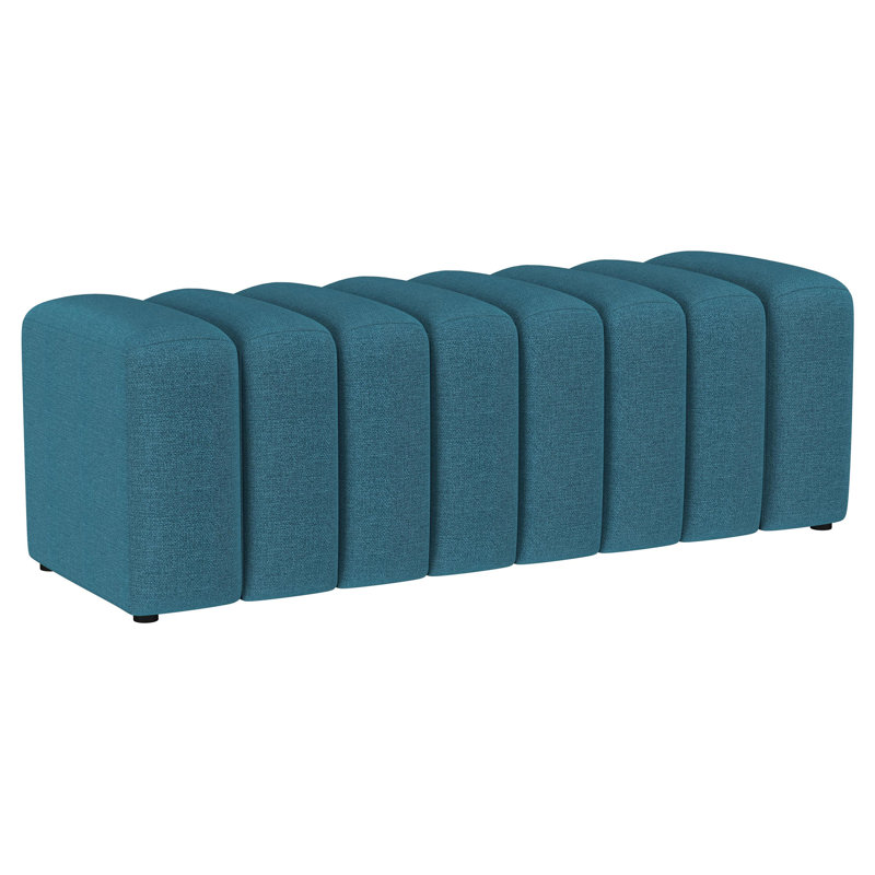 Banc rembourré en tissu Shaundrel, Bleu