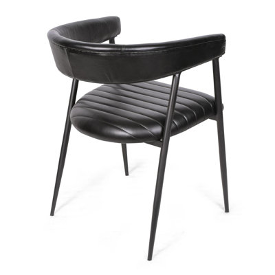 49cm H Genuine Leather Upholstered Dining Chair