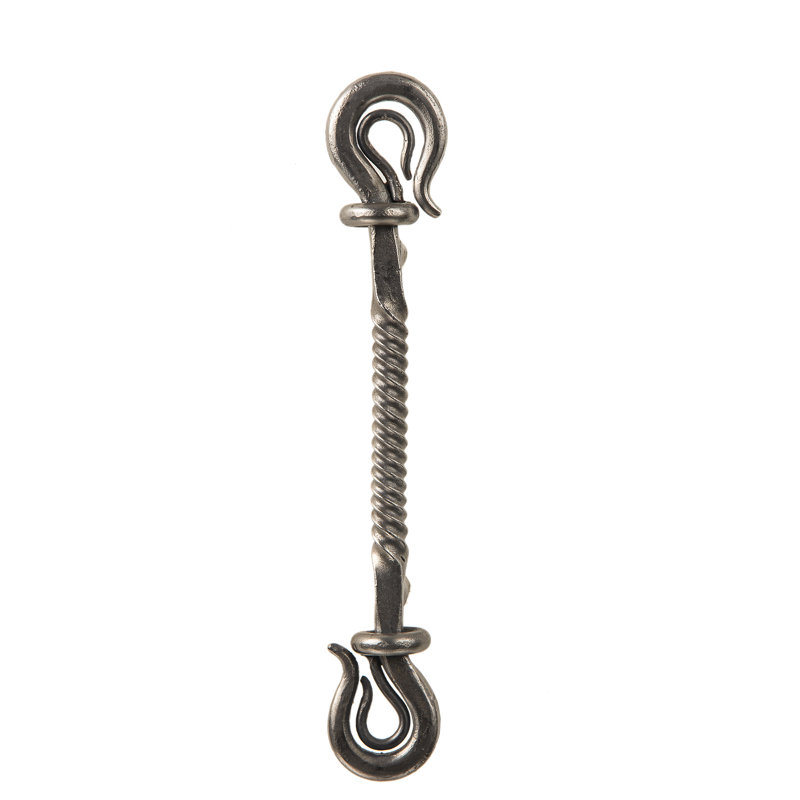 11"H Curved Point & Twisted Pull Door Handle, Natural Iron