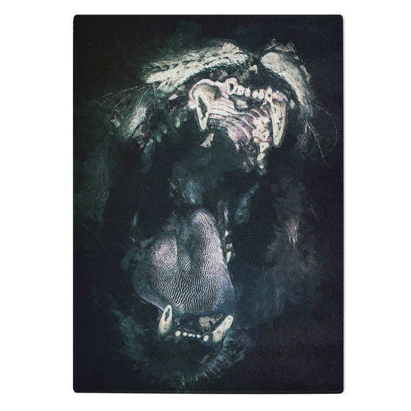 Tempered Glass Roaring Lion Chopping Board, 20 cm W x 28.5 cm L