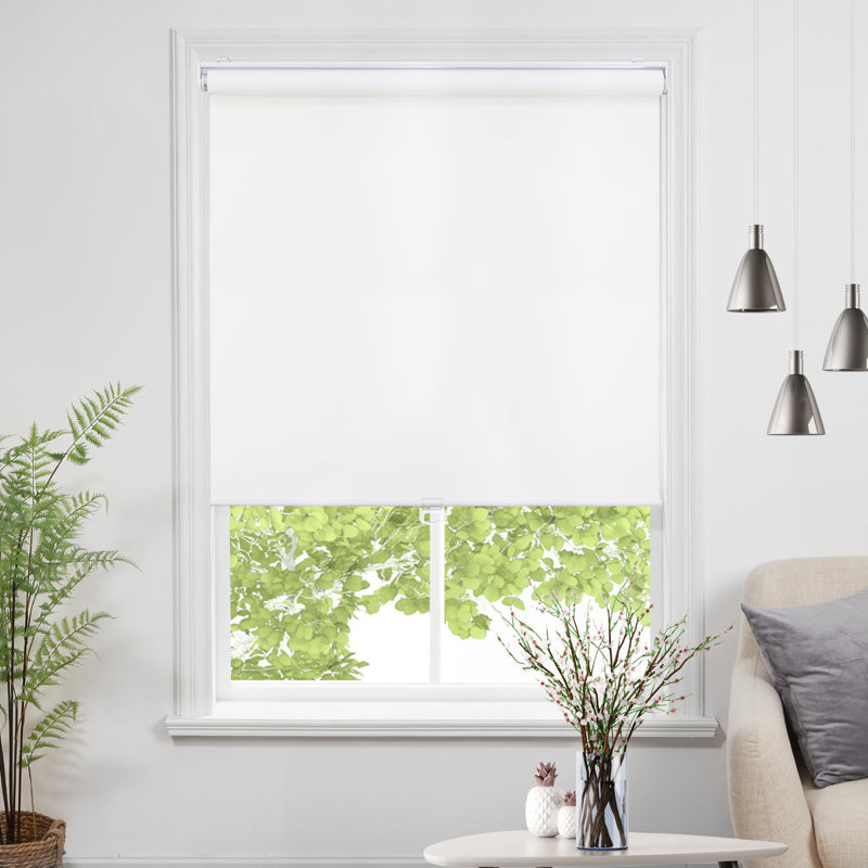 Cordless Blackout Roller Shades, 25"W x 72"L, White