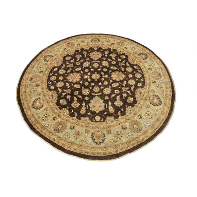Muemil One-of-a-Kind 11'11'' X 12' New Age Round Wool Area Rug Brown