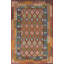 Tapis géométrique en laine Kilim 7 x 7