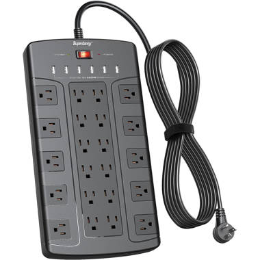 WBM SMART Power Strip Cube by WBM, 10A Surge Protector Wireless Charger  Station, 2 AC Outlets