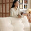 Coussin modulaire 100% polyester crème-129104545