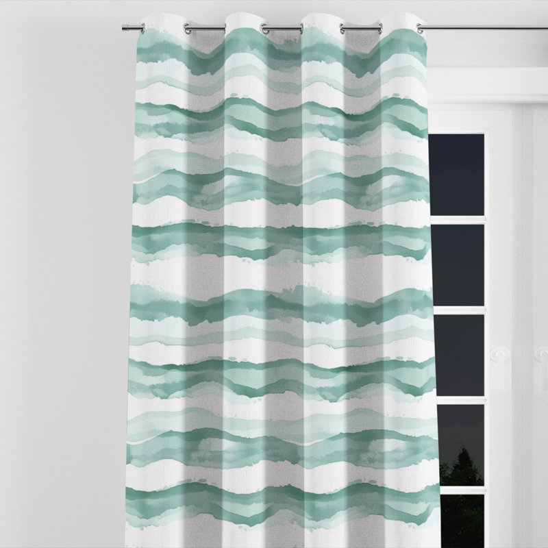 Striped Curtains for bedroom - Modern Balwinder Grommet Curtain - 1 Panel, 52" W x 95" L, Silver Grommets