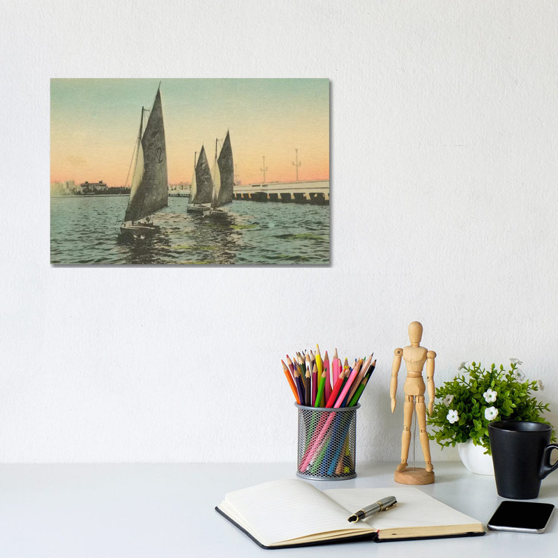 Florida Postcard I 1 Piece Wrapped Canvas Painting, 20.32 cm H x 30.48 cm W