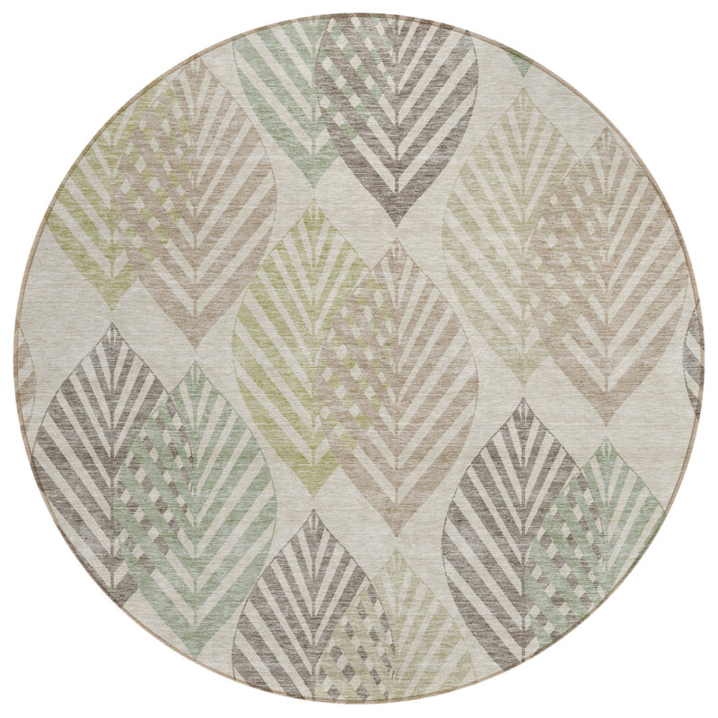 Tapis rond 8 po taupe
