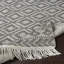 Tapis noir / blanc en laine tissé à plat à la main à motif géométrique Carletta-839249935