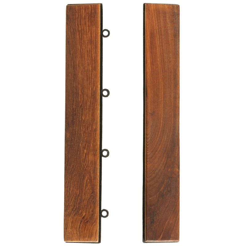 Natural Teak Wood Interlocking Deck Trim Pieces, Set of 2