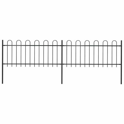Verla Garden Fence Hoop Top Steel Outdoor Panels Barrier Border Multi Sizes