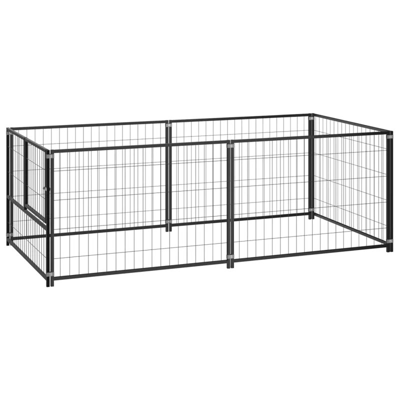 Craut 70cm H Steel Exercise Pen With Door, Black