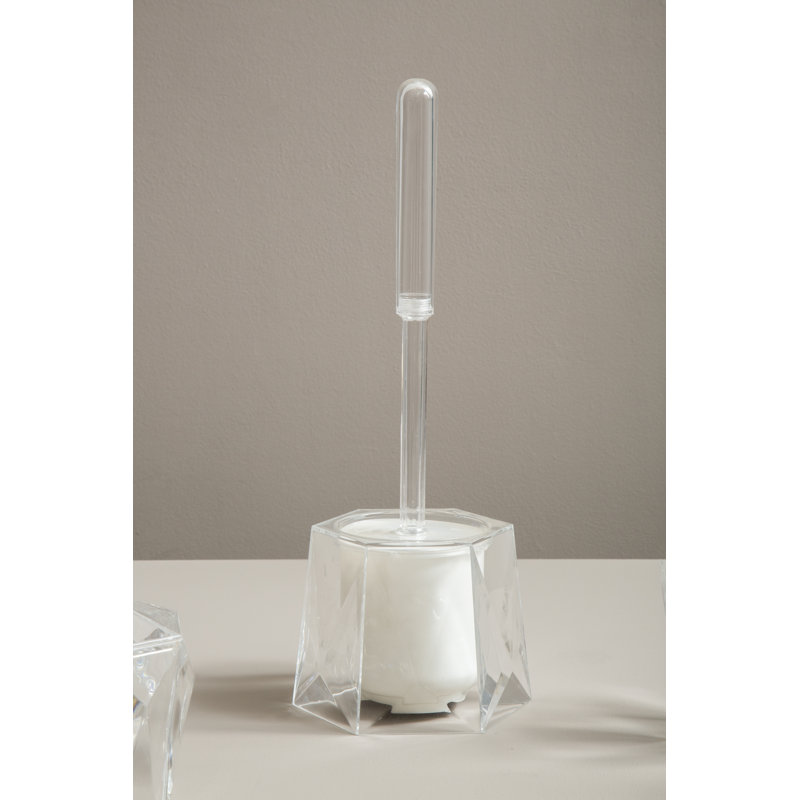 Cerna Free-Standing Toilet Brush and Holder, Clear