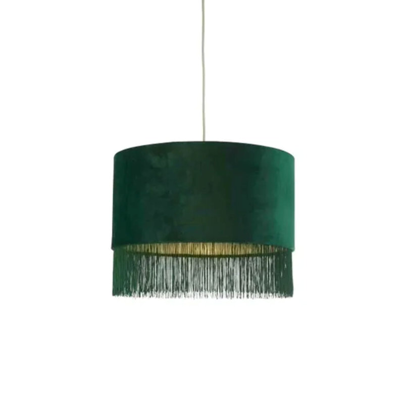 32cm H Velvet Drum Pendant Shade