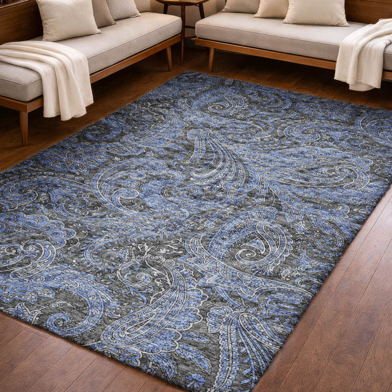 Tapis cachemire ADS654, Gris anthracite, 9 pi x 12 pi