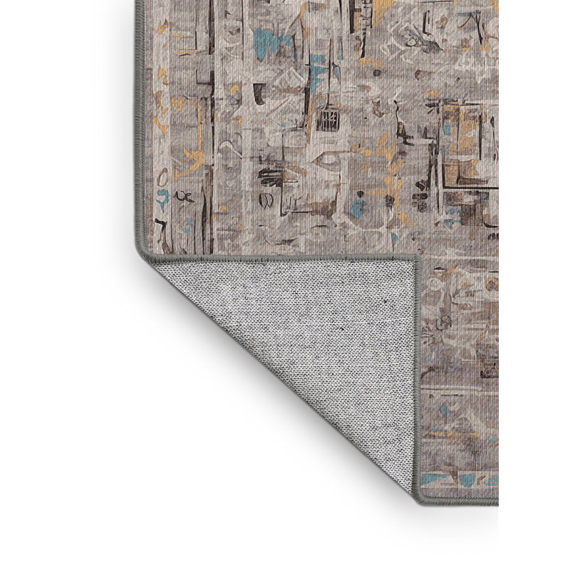 Machine Washable Gray Area Rug, Runner 2' x 5'