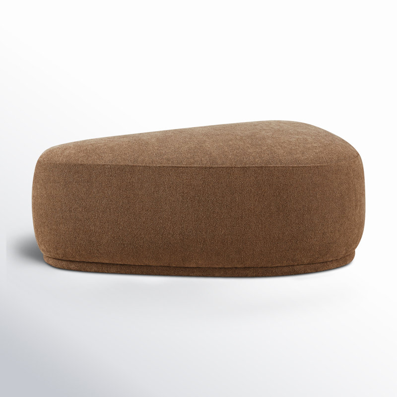 Adna 44'' Triangular Upholstered Ottoman, Elite Camel Textured Chenille