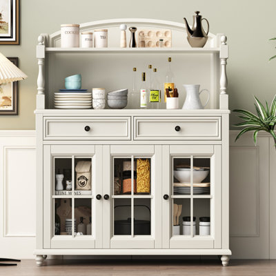 All Solid Wood Simple Wall Storage Cabinet 58.66'' Kitchen Pantry
