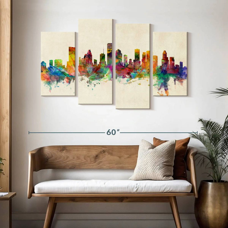 Skyline de Sirci Houston au Texas III, H 32 po x l 52 po
