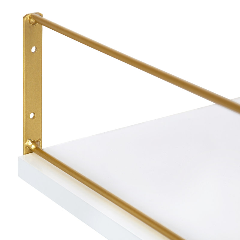 Stockard Accent Shelf, White/Gold