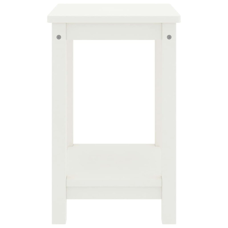 Ahmed Solid Wood End Table, White