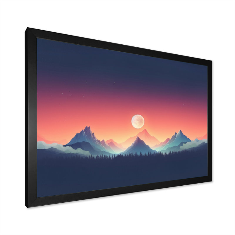" Minimalist Sunset III ", 24" H x 32" W x 1" D, Black Single Picture Framed