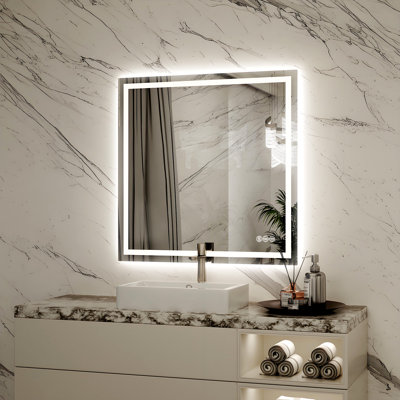 Super Bright LED Bathroom Vanity Mirror with Frontlit & Backlit Lighting, 3-Color Temperature, Anti-Fog, with UL, RoHS, ETL & 3-Year Warranty