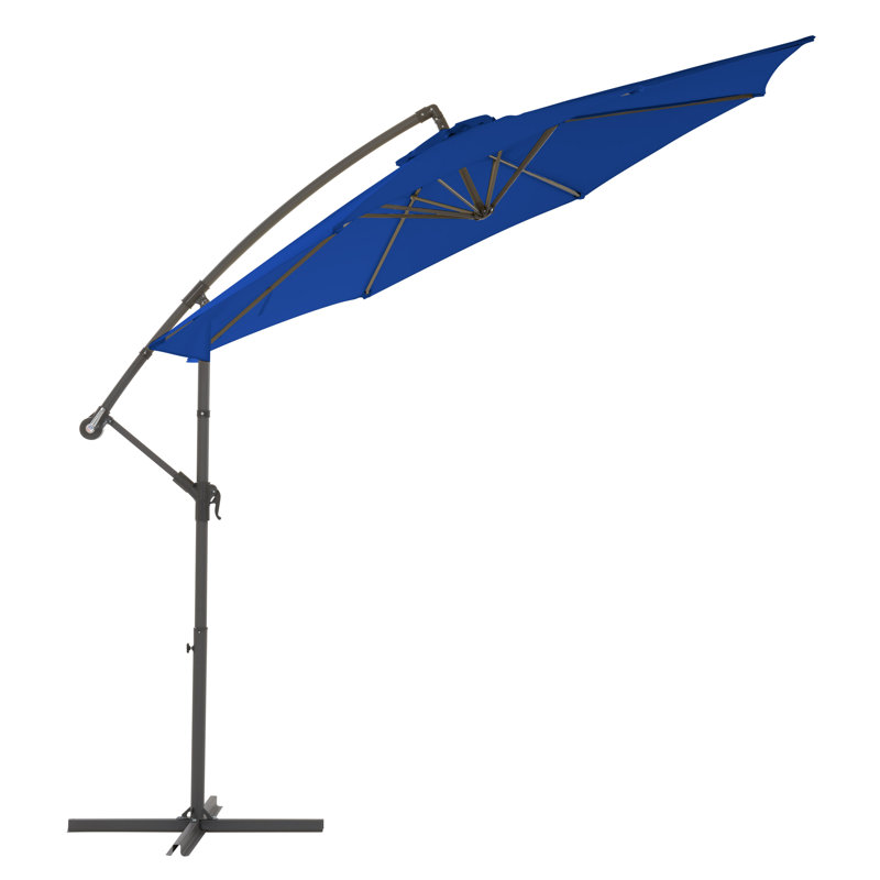 Poids de parasol et base de patio décalés de 9,5 pi résistant aux rayons UV, Bleu