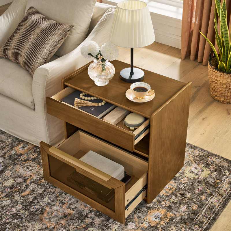 Table de bout Mid Century, Brun