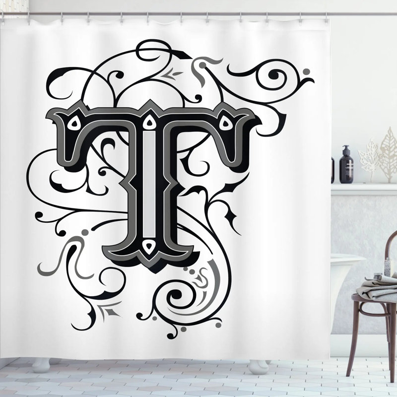 Shower Curtain with Hooks Included, 69" H x 105" W