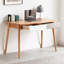 Bureau d'ordinateur en bois massif - Bureau de 47 po de grande taille avec 2 tiroirs, table d'ordinateur de style simple et moderne