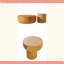Ensemble de tables basses rondes pour l'intérieur et l'extérieur, ensemble de tables basses à grain de bois moderne, robuste, imperméable, sans assemblage pour table de patio, jardin et salon (ensemble de 2)-1295539093