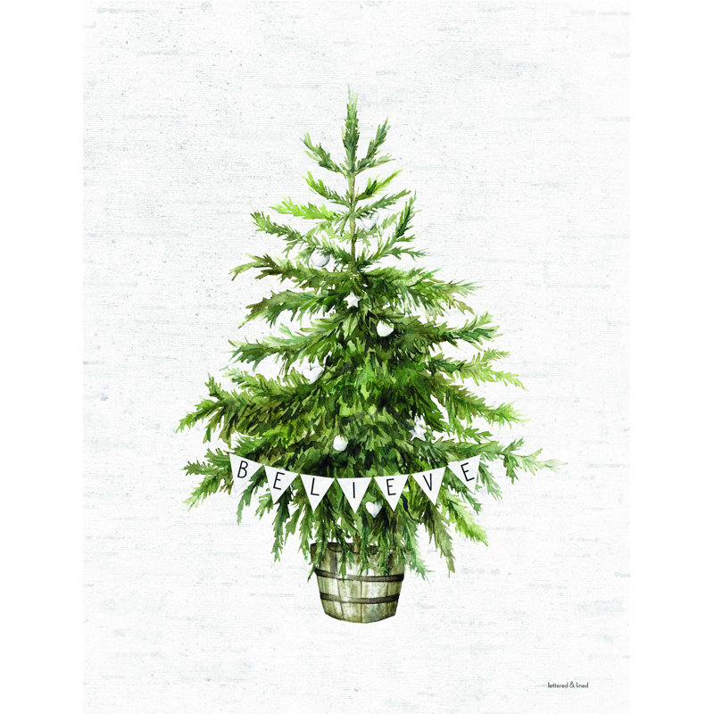 Believe Christmas Tree - reproduction sur toile, H 48 po x l 36 po