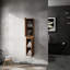 Armoire de salle de bain latérale 12 po, murale, 2 portes silencieuses à fermeture, contemporaine, option de rangement abondante, portes imitation chêne avec fermeture en douceur, modernité, grand choix,-1358873585
