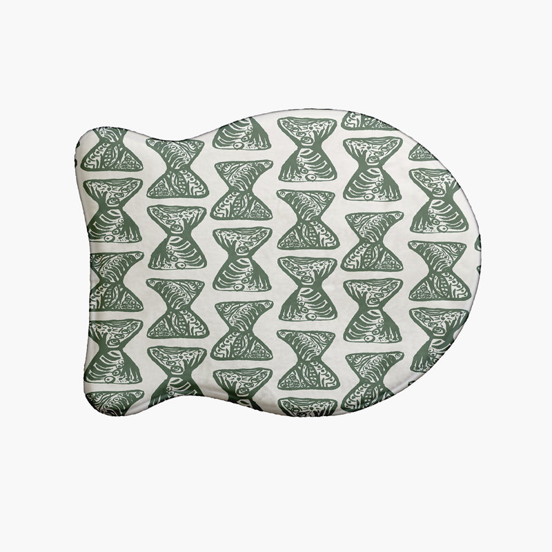 Napperon en forme de poisson, Vert / blanc