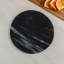 Sous-verre rond en marbre 4 pièces 4 pi x 4 po noir