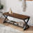 Entryway Bench With Storage, Wood And Metal Indoor Bench For Entry Way