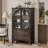 52.17"H Glass Door Display Case Storage Cabinet With 2 Drawers And Adjustable Shelf, Spacious Storage Solutions, Bookcase,Bookshelf,Curio Cabinet-1555313525