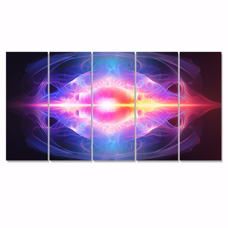Mandala Vibrant Awakening - Ensemble d'art mural abstrait 5 pièces, H 32 po x l 80 po