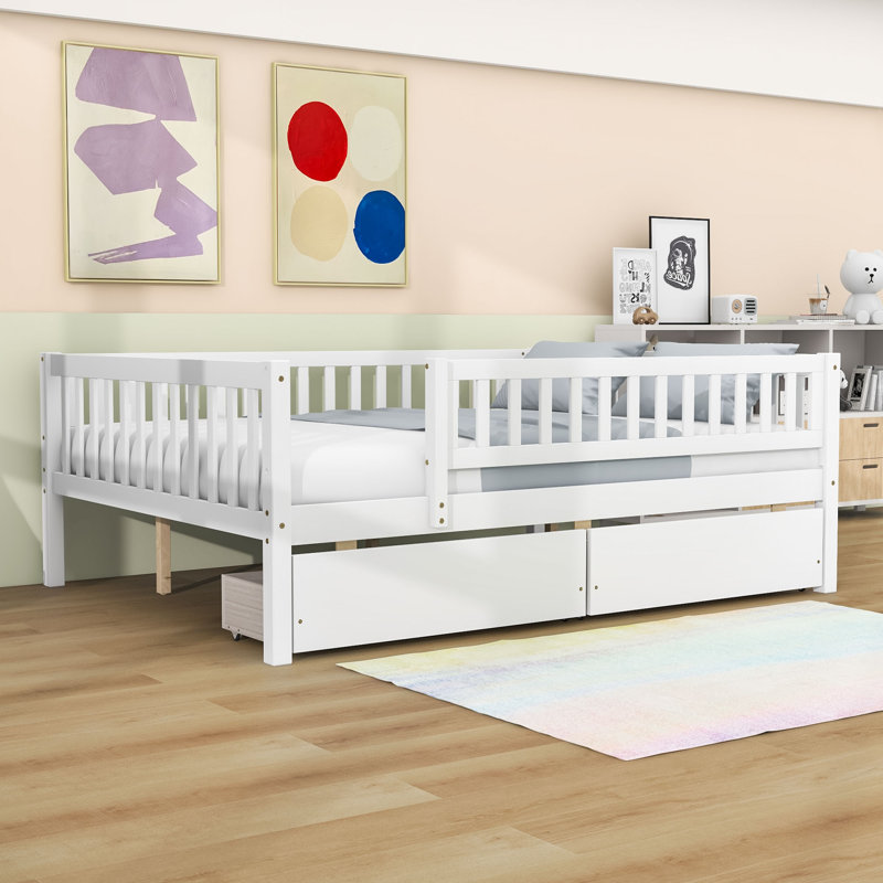 Ormond Daybed with Dual Drawers and Slats, Full, White