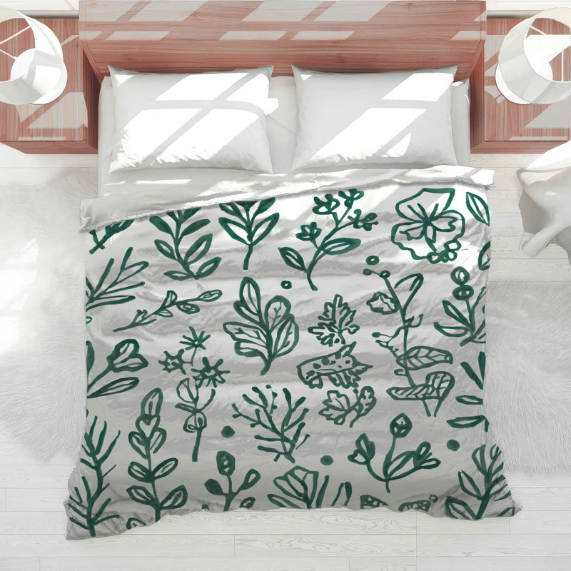Green Botanical Illustrations Comforter, Twin Extra Long
